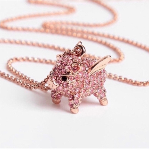 kate spade Jewelry - Flying Pink Piggy Necklace